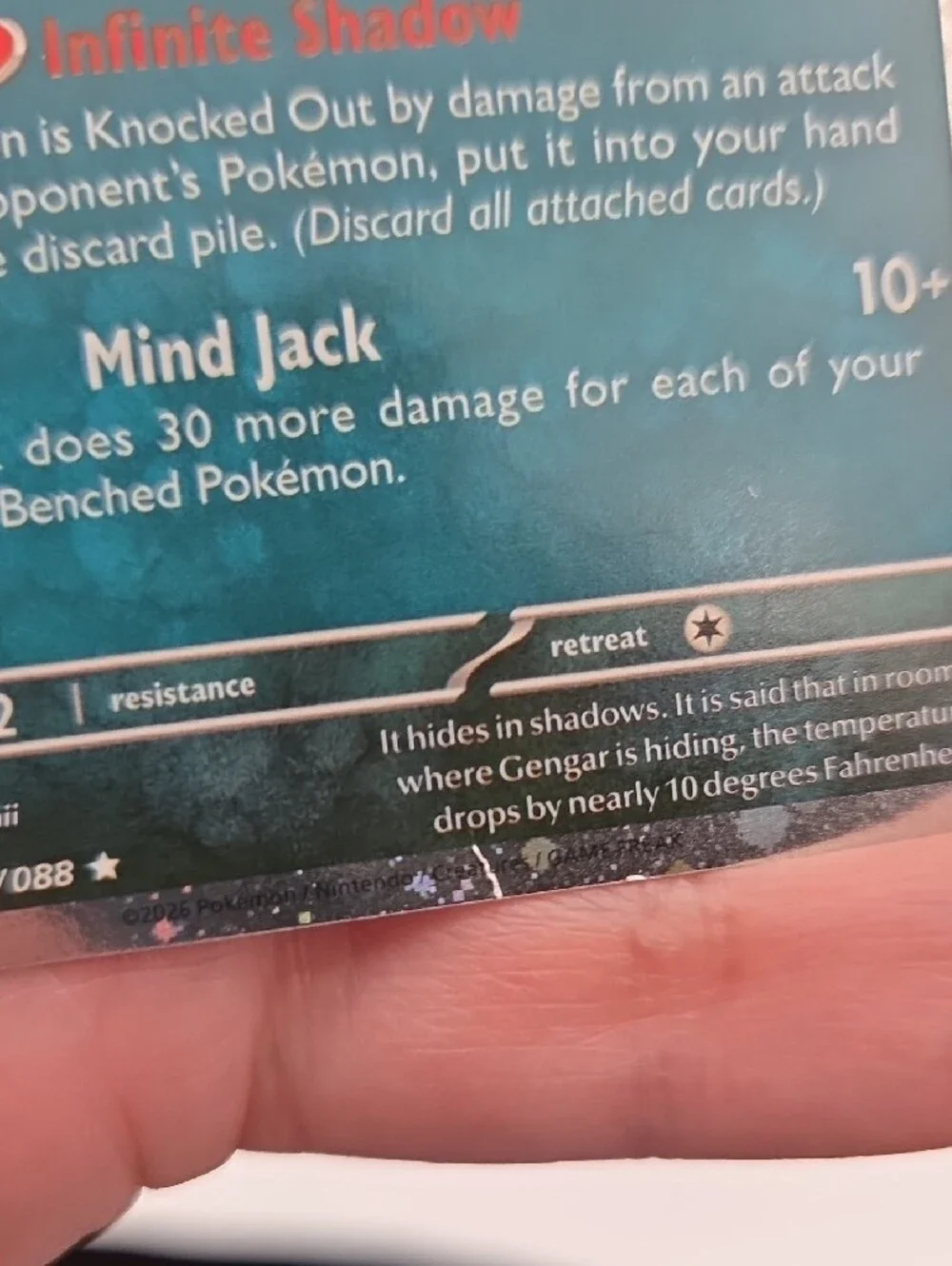 Pokemon Gengar Cosmo Holo foil Trading Card POR #4 Dmg
